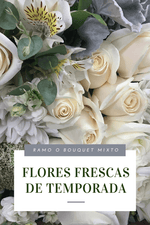 Bouquet Mixto Tonos Blancos - Floreria Rossinna